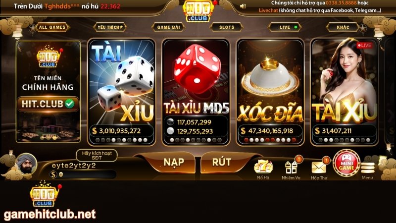 Giao diện 3D công nghệ mới của HITCLUB