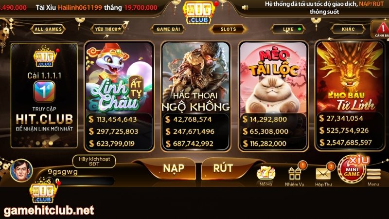 Slot game HITCLUB cứ quay là trúng nổ hũ