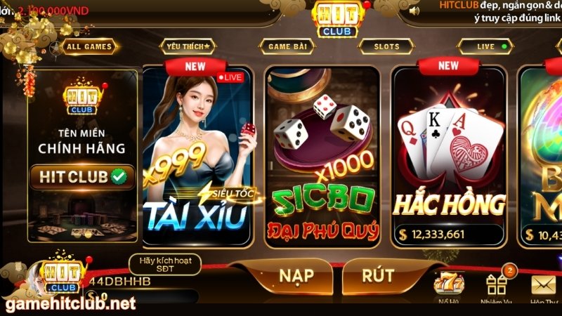 Tài xỉu HITCLUB nổi tiếng xanh chín