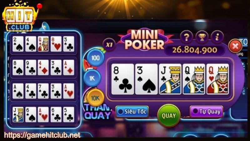 Tổng quan về trò chơi mini poker HITCLUB